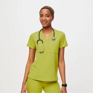 FIGS Caterina Scrub Top Limeade
